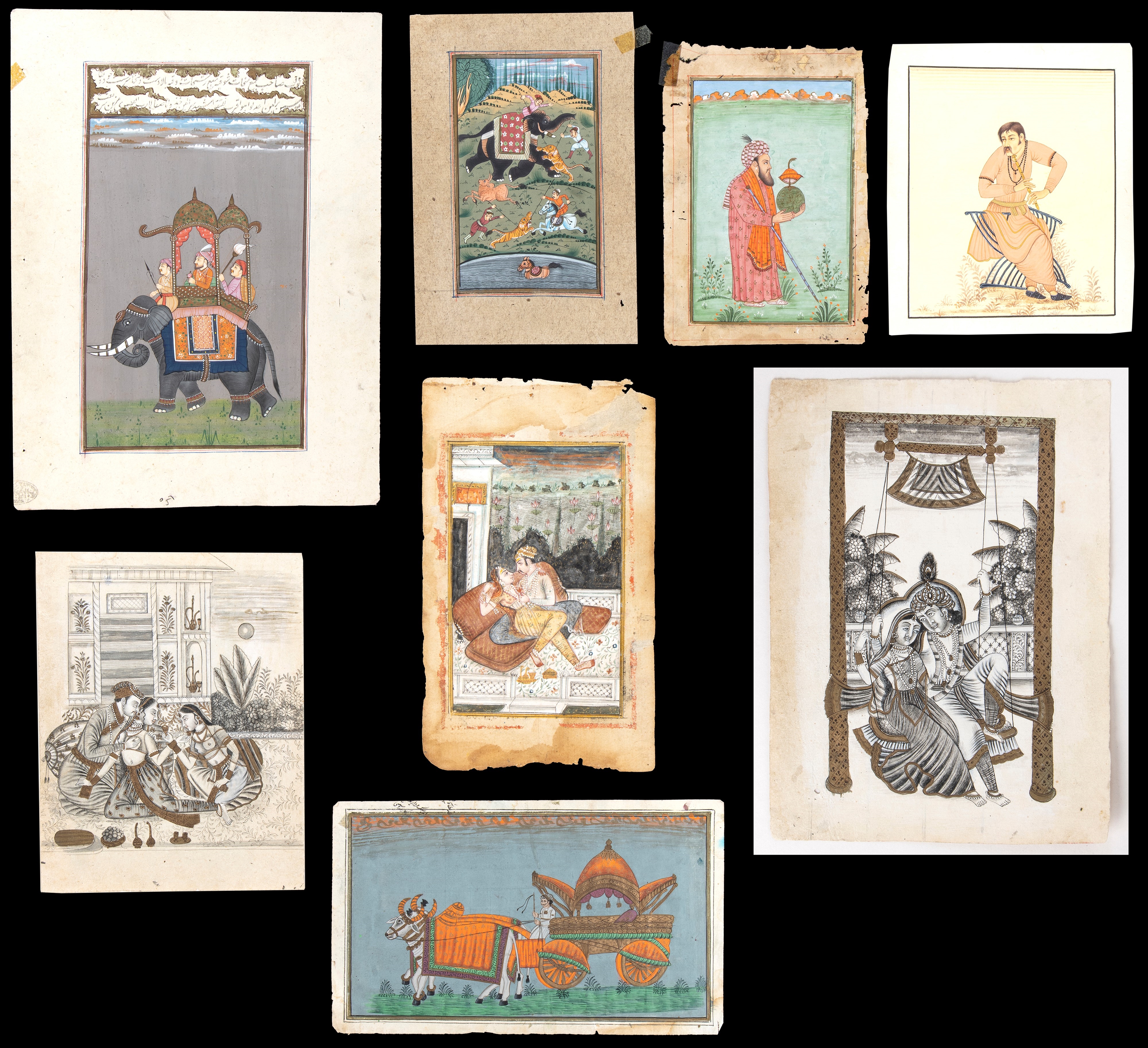 Indian School, 19th Century | Eight miniature paintings | MutualArt
