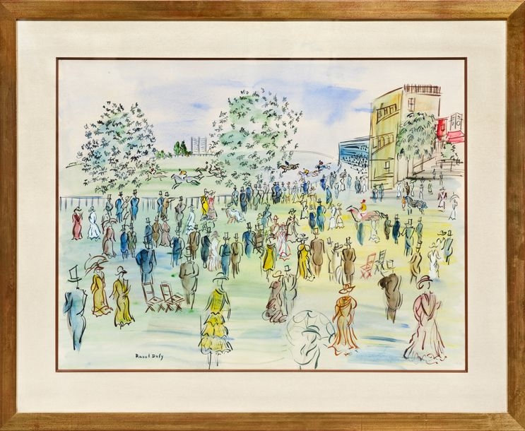 ラウル・デュフィ　LE CHAMP DE COURSES A ASCOT Raoul Dufy | Le champ de courses à Ascot (1938) | MutualArt