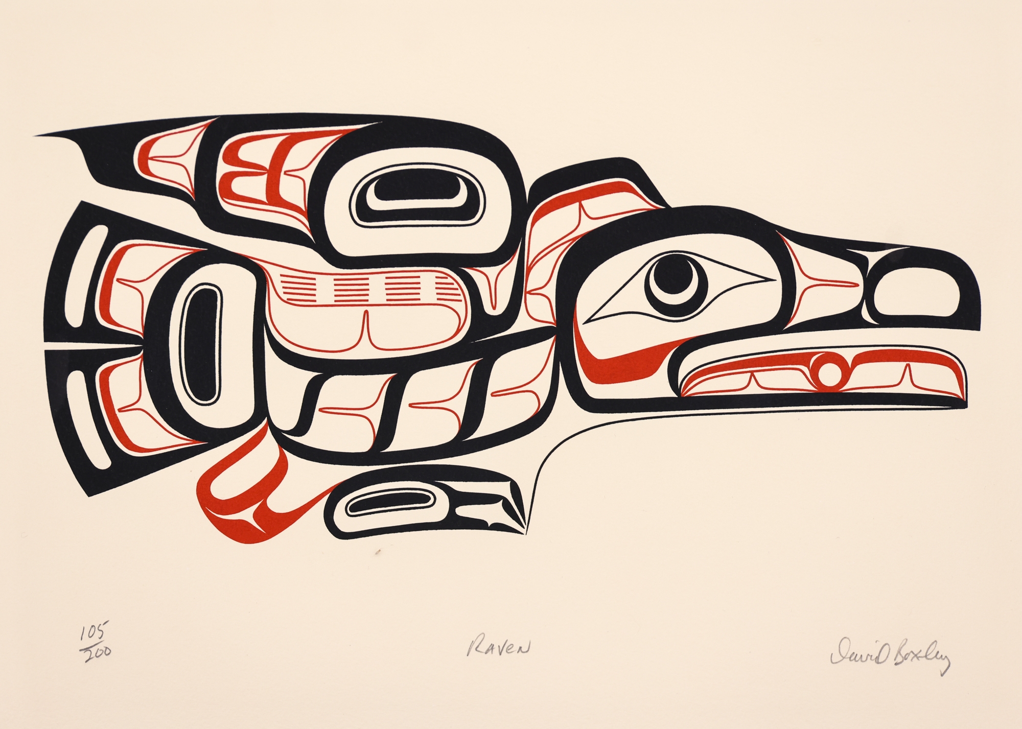 David Boxley版画 Raven Salmon 直筆サイン入 raven-7OMLR.Jpeg