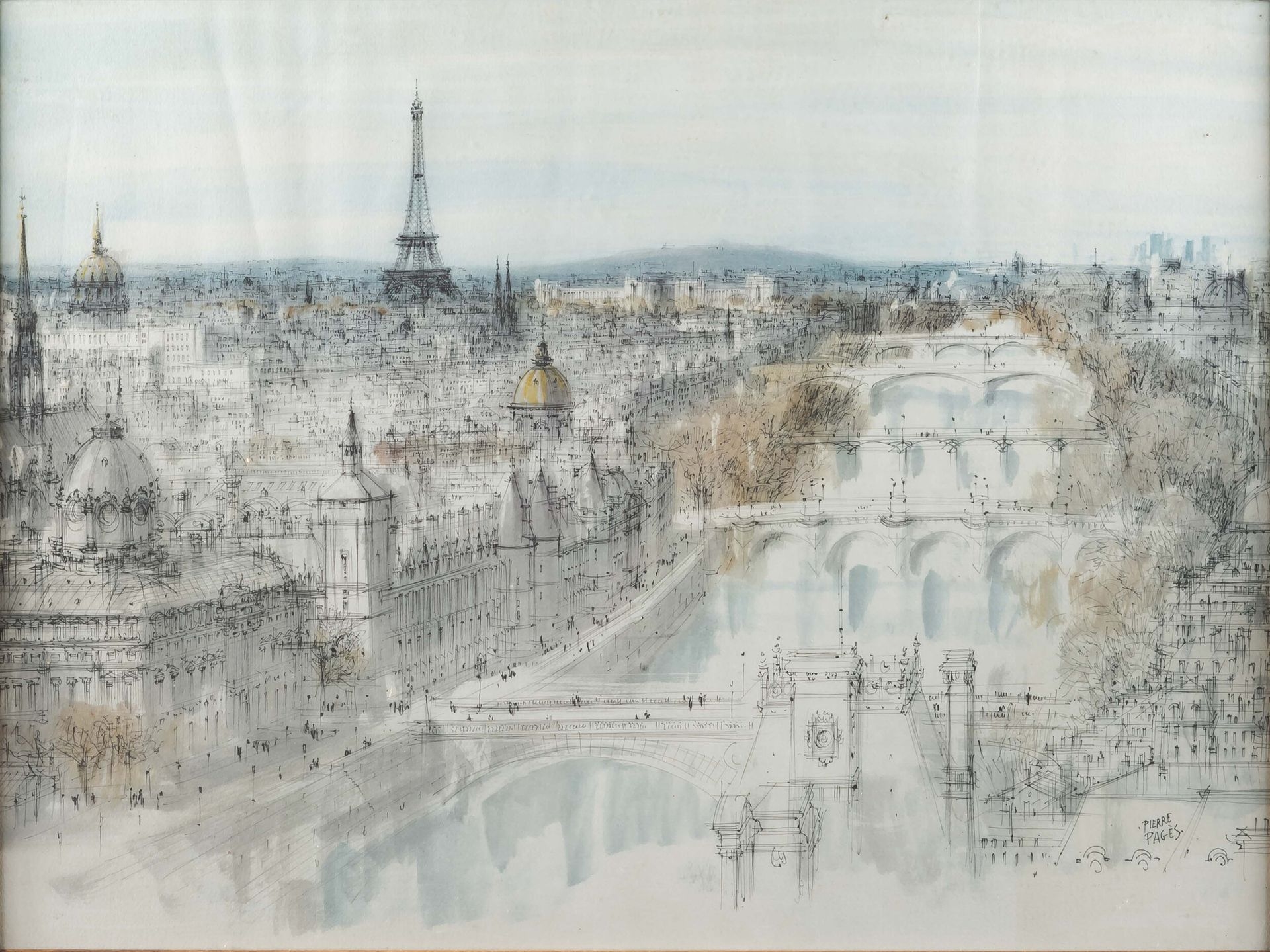 Pierre Pages | View of Paris and the Eiffel Tower | MutualArt