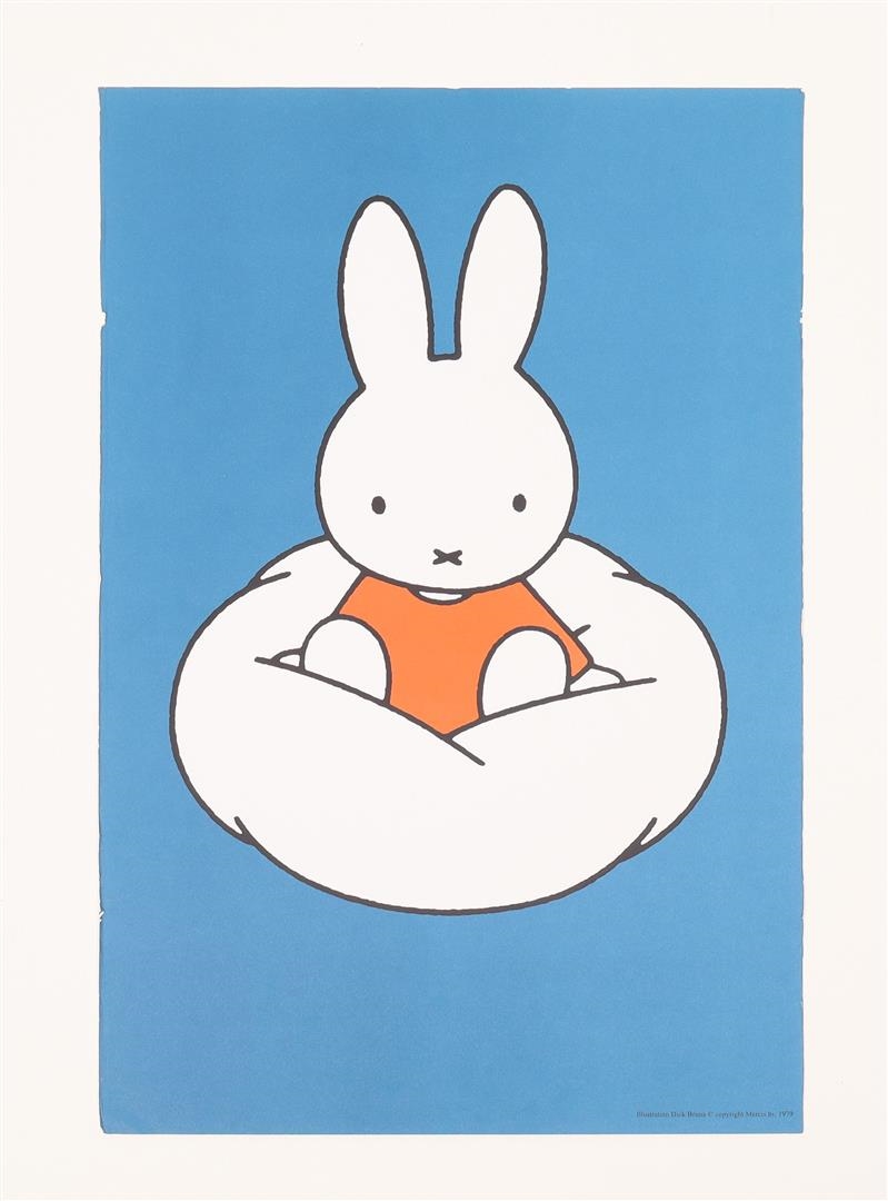 Dick Bruna | (1) Nijntje (Miffy) on clouds, (2) Id. Pampers