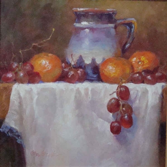 Blue Trim Mug and Fruit - Kenneth Bronikowski