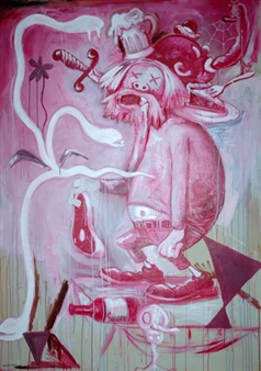 Manuel Ocampo Guided by Sausage - Galeria Tomas March