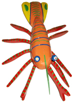 Artwork by Rafael Morla, Orange Lobster