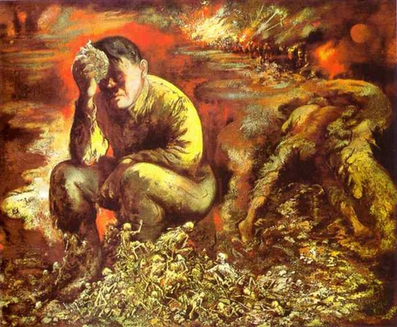 George Grosz | Cain, or, Hitler in Hell (1944) | MutualArt