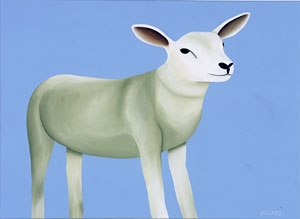 Artwork by Jeroen Allart, Schaap, Made of acrylverf op doek