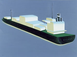 Artwork by Jeroen Allart, Schip, Made of acrylverf op doek