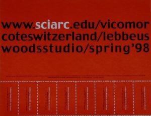 Artwork by Caryn Aono, SCI-Arc Lebbeus Woods Spring 1998 European Campus Poster, Made of printed material: offset lithograph on paper