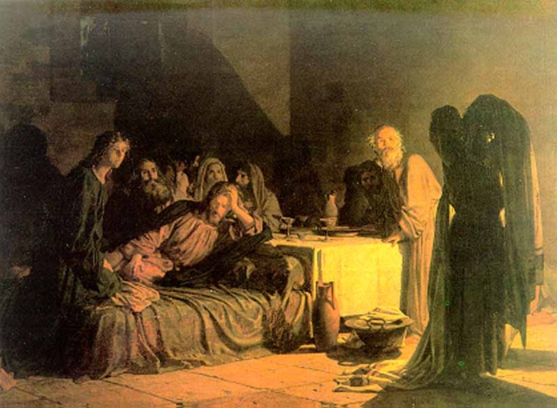 Artwork by Nikolai Ge, The Last Supper, Made of Oil on canvas