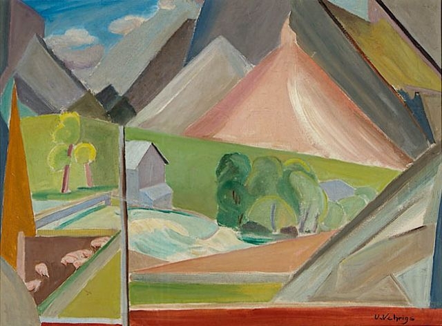 Artwork by Ursula Vehrigs, Gebirgslandschaft, Made of Oil on canvas