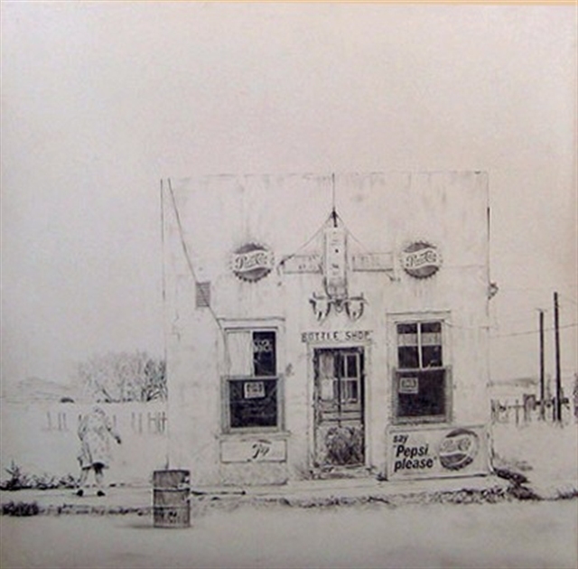 Artwork by Michael Kirk, Bottle shop, Made of pencil