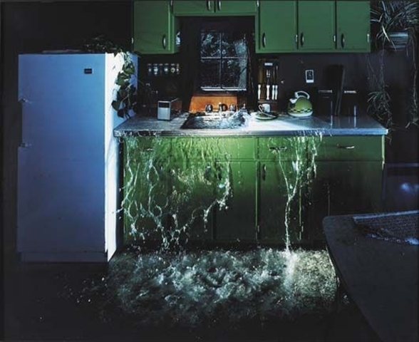 Artwork by Jason Sanchez, Overflowing sink, Made of digital color coupler print, mounted