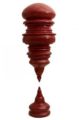 Artwork by Blake Senini, We are all in the same air, Made of wood, stain