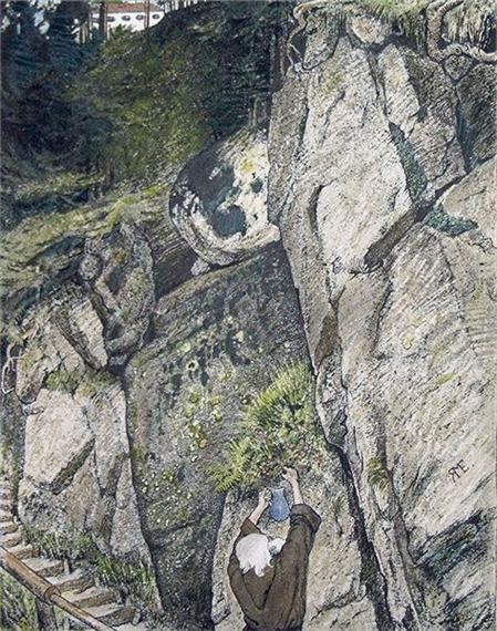 REINHOLD MAX EICHLER (German, 1872-1947) Studie für Krokusse Gärtner