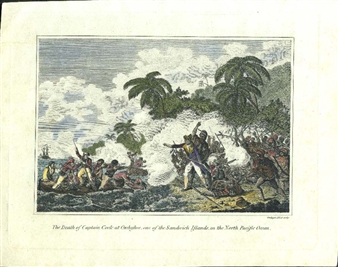 The Death of Captain Cook at Owhyhee, one of the Sandwich Islands in the North Pacific Ocean. - W. Grainger