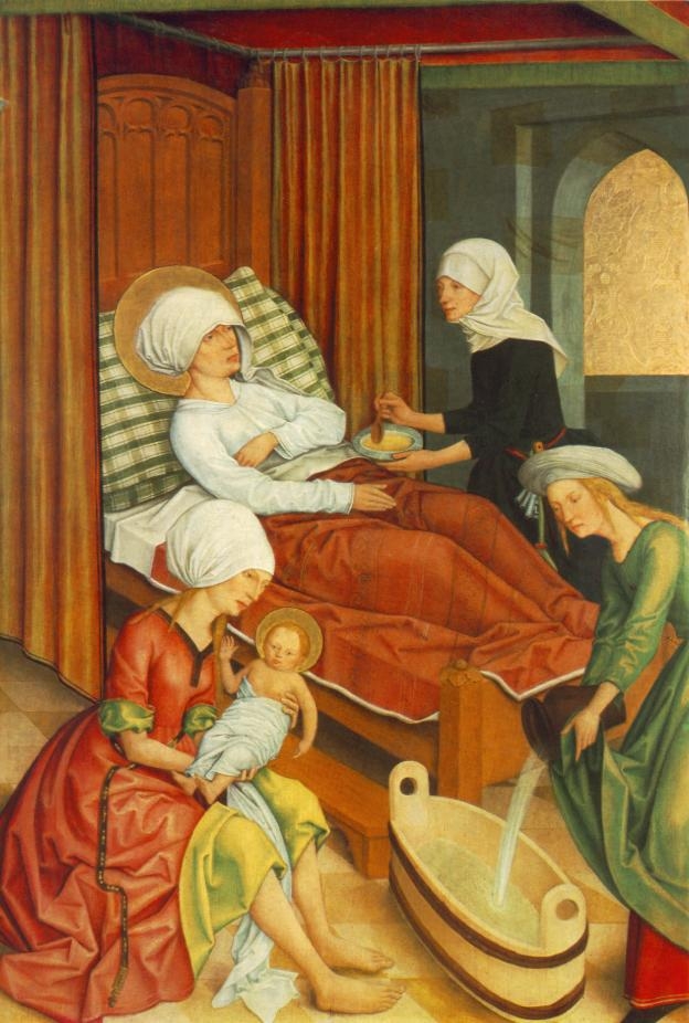 Artwork by Master of the Pfullendorf Altar, The Birth of Mary, Made of Wood