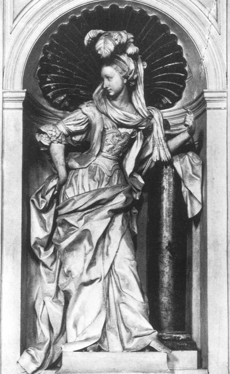 Artwork by Giacomo Serpotta, Fortitude, Made of White stucco and gilding