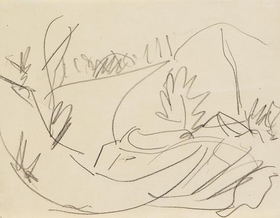 Dünen und Büsche (Fehmarn) by Ernst Ludwig Kirchner, 1913