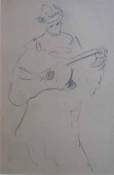 WOMEN WITH GUITAR by Arthur Beecher Carles