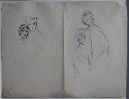 DOUBLE STUDY-ARTIST'S WIFE AND DAUGHTER by Arthur Beecher Carles