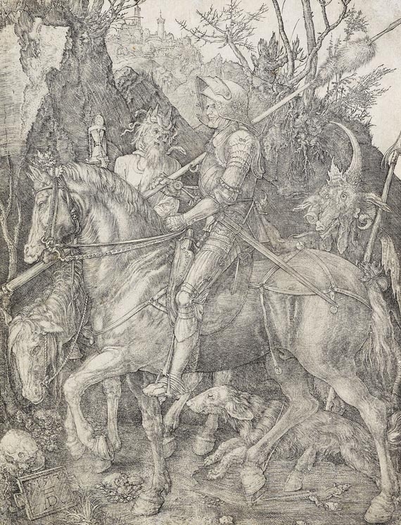 Der Reiter (Ritter, Tod und Teufel). by Albrecht Dürer, 1513