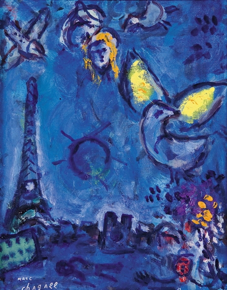 Marc Chagall | L'oiseau dans la nuit de Paris (1962) | MutualArt