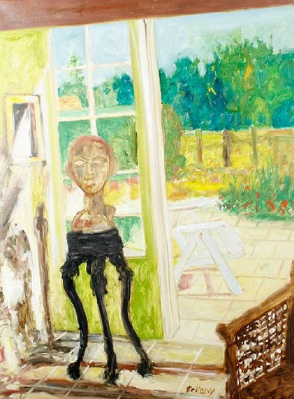 Interior scene with bust by John Bellany