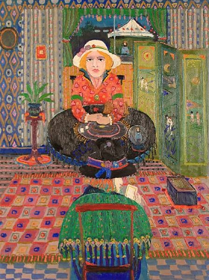 Yates Fred | Fortune teller with self portrait (in crystal ball ...