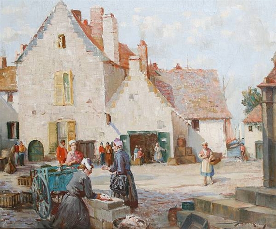 'The Fishing Quarter, Brittany' by William Lee-Hankey