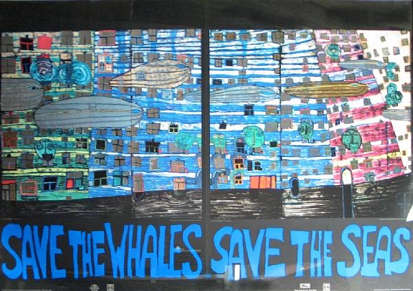 Reproduction D'art De Hundertwasser « Save The Rainforest, The Planet » – Format Jusqu'à 50 Cm – Occasion