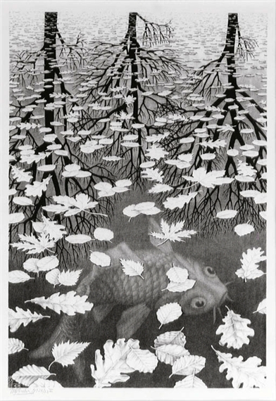 Three Worlds (B. 405) by Maurits Cornelis Escher