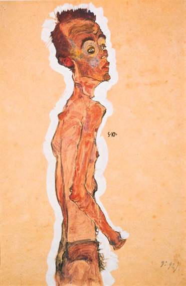 Selbstbildnis ( recto ); Skizze eines mnnlichen Aktes ( verso )