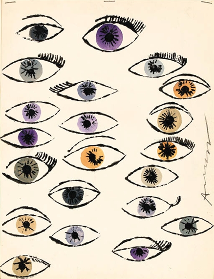 Andy Warhol | three drawings: Untitled (Eyes), Untitled (Perfume Bottle ...