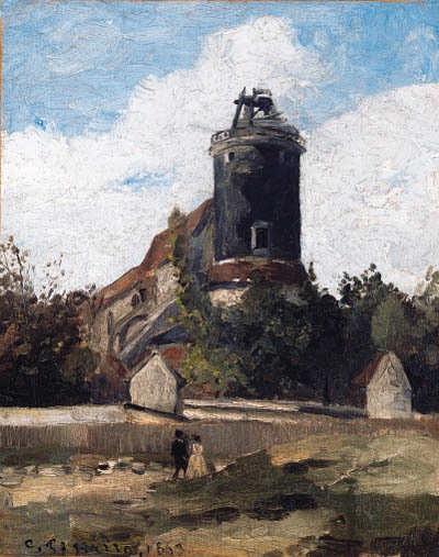 Camille Pissarro | Soleil couchant avec brouillard, Eragny