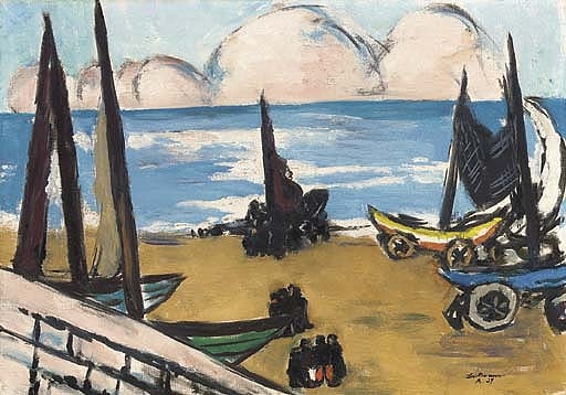 Artwork by Max Beckmann, Boote am Strand, Made of oil on canvas