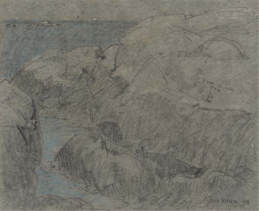 Rocks by the Ocean by Childe Hassam, 1908