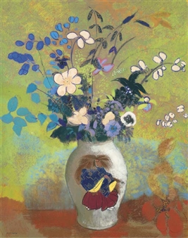 Vase au guerrier Japonais - Odilon Redon