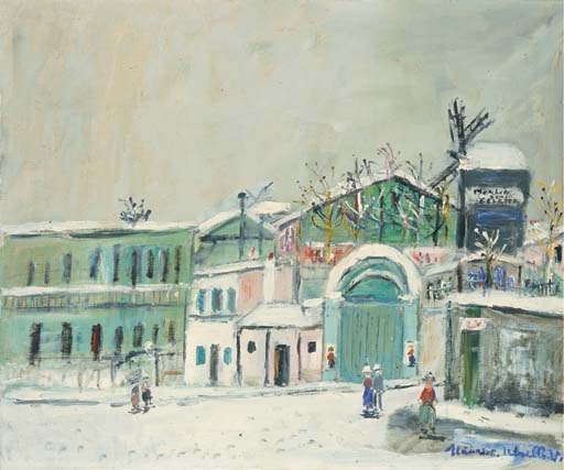 Le Moulin de la Galette sous la neige by Maurice Utrillo, circa 1938