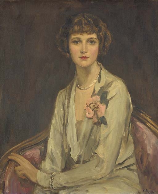 Artwork by John Lavery, Portrait of Miss Mary Elizabeth Hayward, Made of oil on canvas
