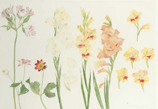 Gladioli by Elizabeth Blackadder, 1986