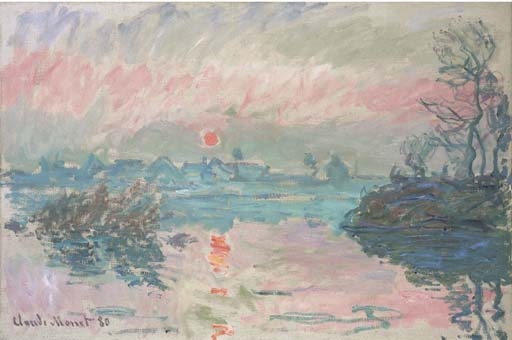 Artwork by Claude Monet, Coucher de soleil à Lavacourt, Made of oil on canvas