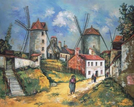 Les anciens moulins de Montmartre et la ferme Debray by Maurice Utrillo, 1923
