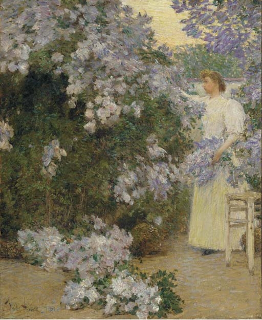Artwork by Childe Hassam, Mrs. Hassam in the Garden, Made of oil on canvas