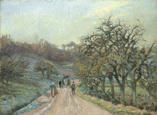 Camille Pissarro | L'Étang au soleil couchant, Montfoucault (1874