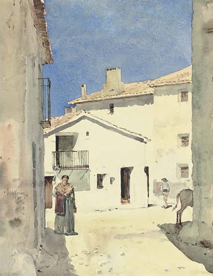 A Street in Denia, Spain by Childe Hassam, 1883