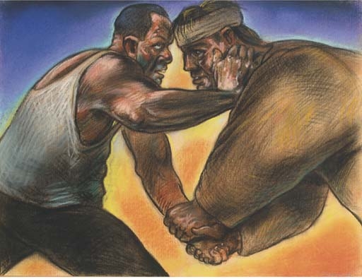 Peter Howson Obe | The wrestlers | MutualArt