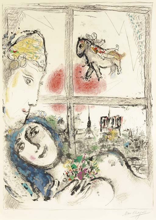 Paris from my Window (M. 599) by Marc Chagall, 1969-1970