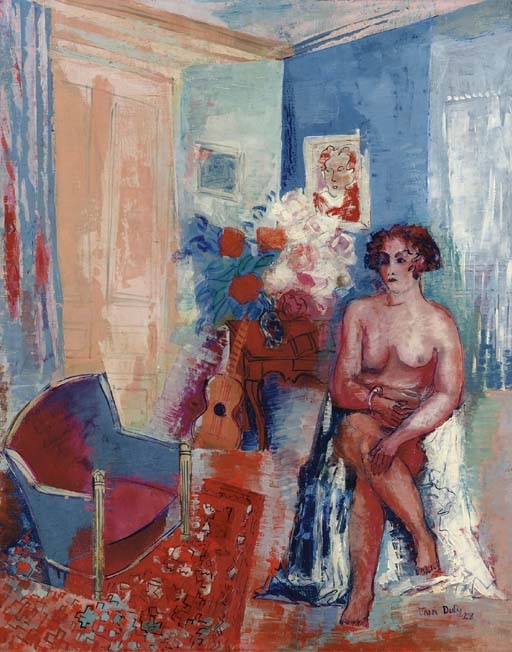 Artwork by Jean Dufy, Nu au fauteuil, Made of oil on canvas