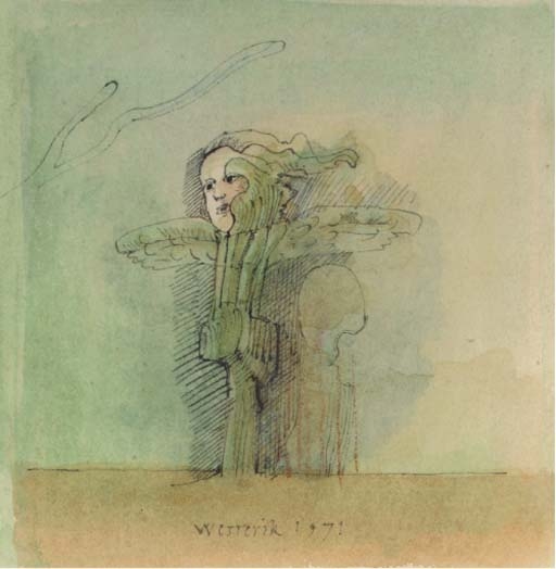 Sprookjesfiguur bij het gras by Co Westerik, 1971
