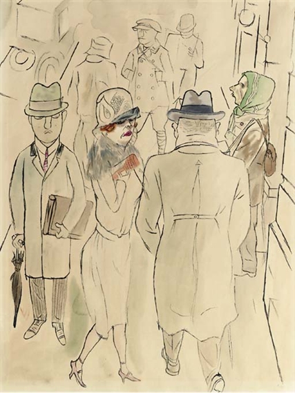 Sirene in der Potsdamerstrasse (Berlin), no. 3 by George Grosz, 1925